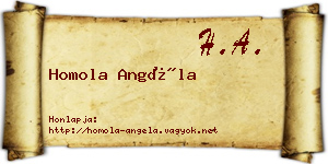 Homola Angéla névjegykártya